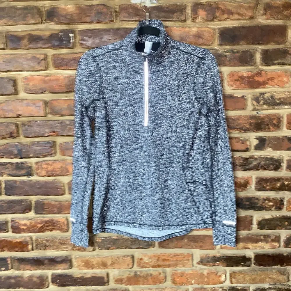 Lululemon Athletica Running Luon Ripple Jacquard Black White Outrun 1/2 Zip 4
